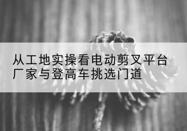 顺城电动剪叉升降平台厂家-从工地实操看电动剪叉平台厂家与登高车挑选门道
